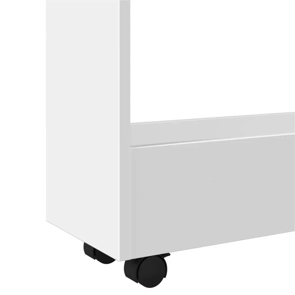 White Rolling Cart 3 Tier Narrow Storage Trolley