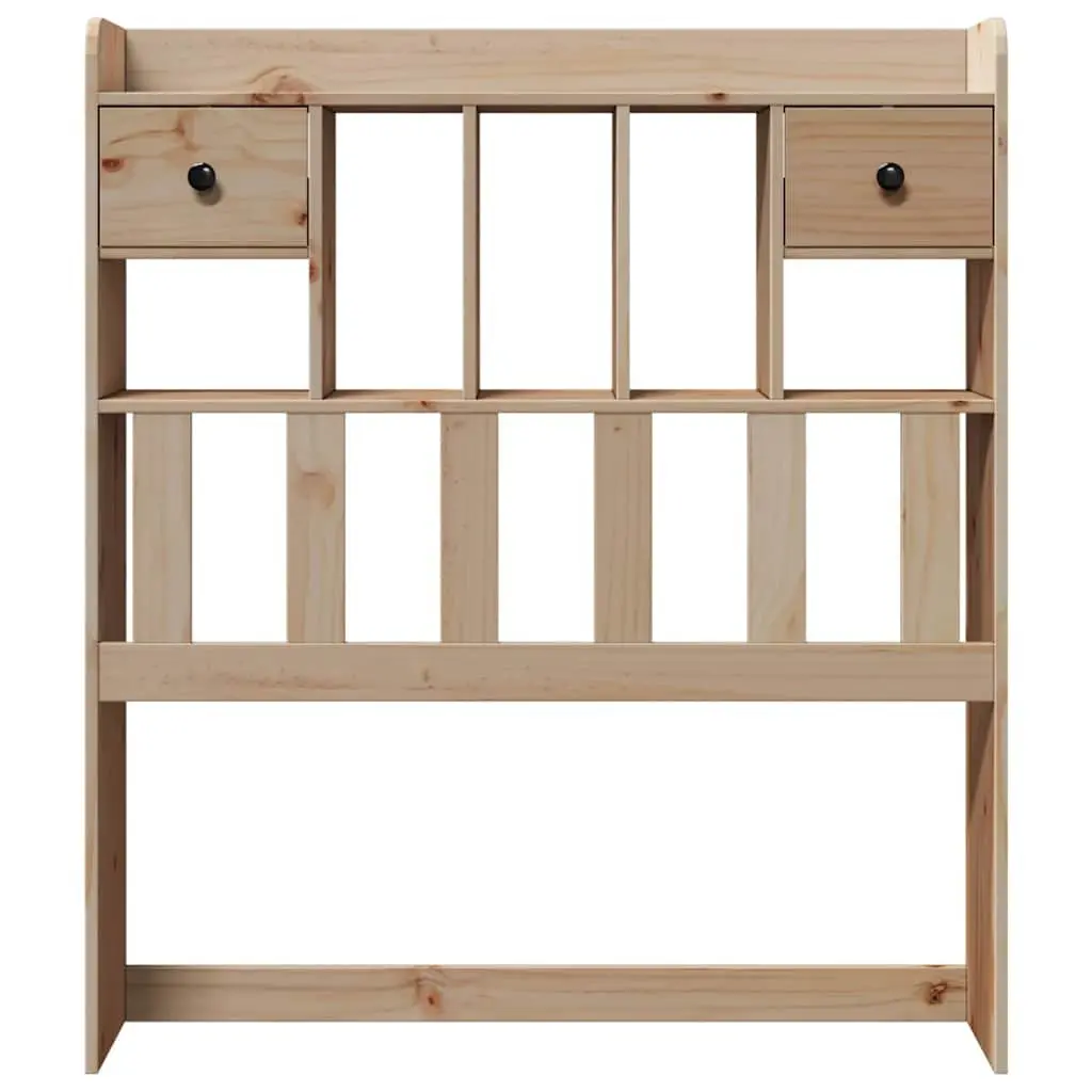 Headboard with Storage 90cm Brown Solid Wood Pine Bedroom Freestanding