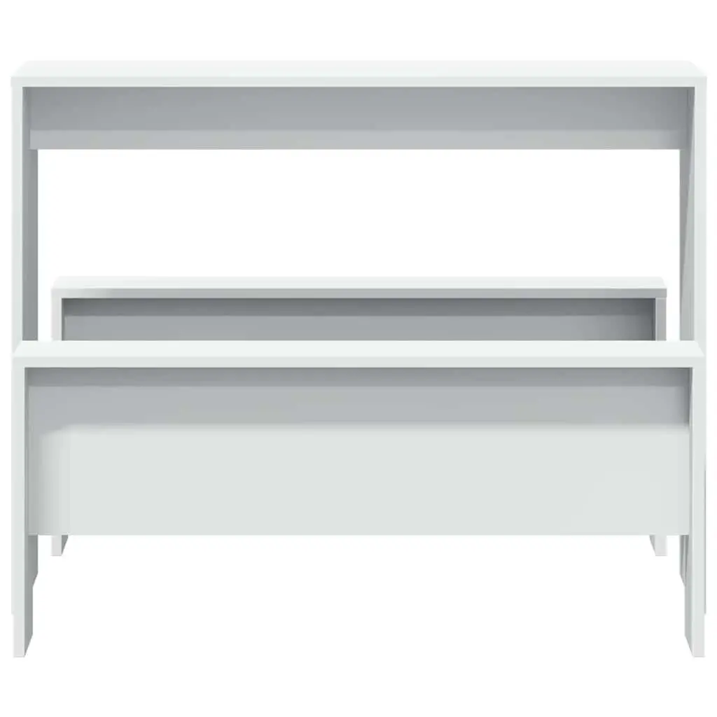 White Dining Table and Bench Set for Family Meals