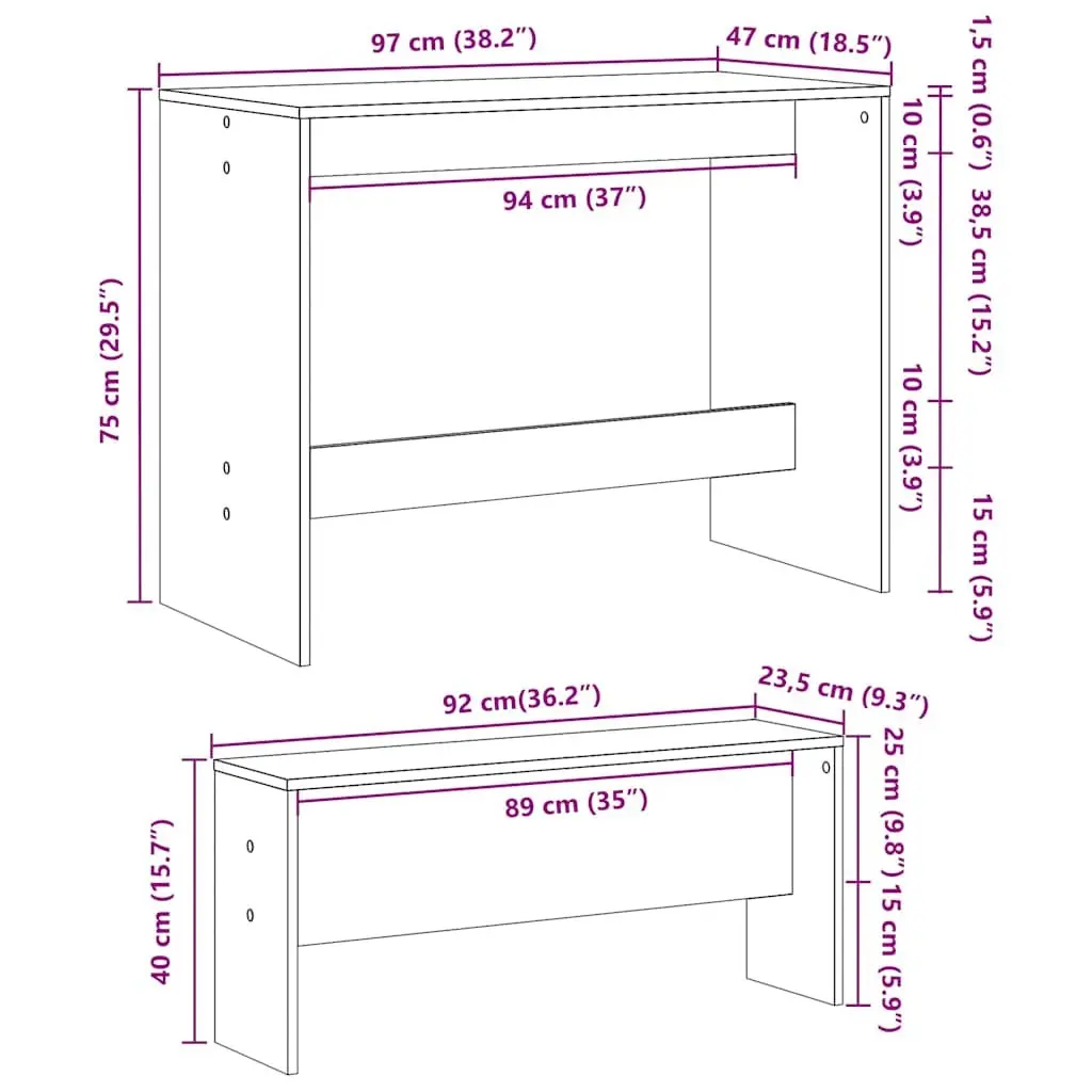 White Dining Table and Bench Set for Family Meals