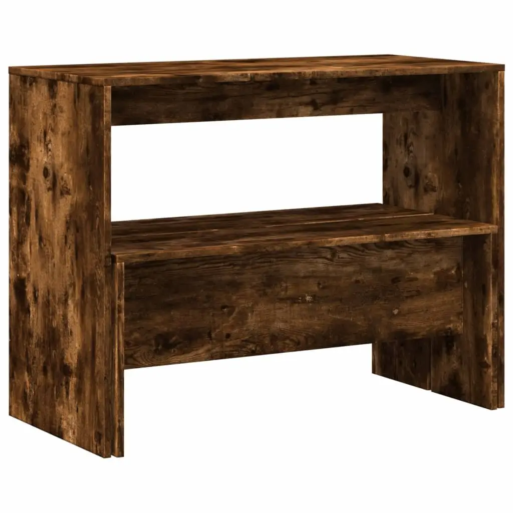 3-Piece Dining Table and Bench Set in Brown