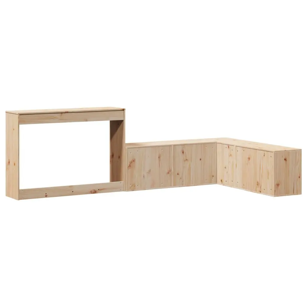 Solid Pinewood Bedside Cabinet with Integrated Desk