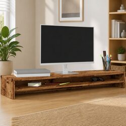 Sturdy Engineered Wood Monitor Stand for Organised Workspaces