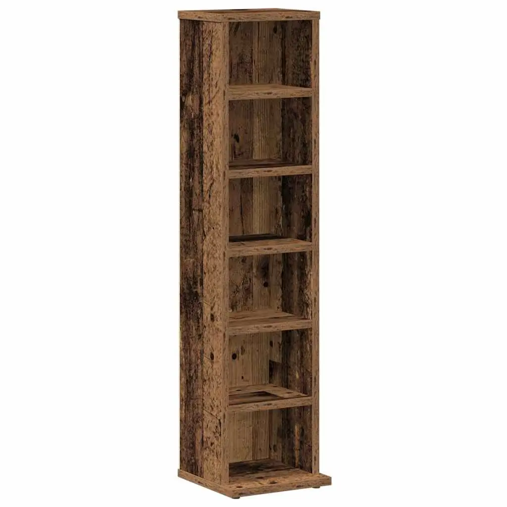 CD Cabinet DVD Storage Unit Old Wood Style 21x20x88 cm Media Storage Cabinet