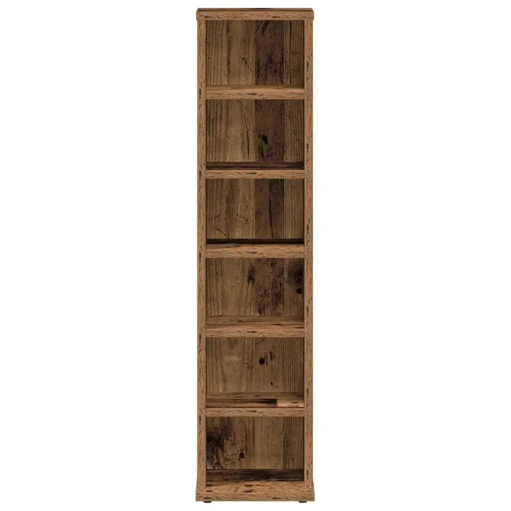 CD Cabinet DVD Storage Unit Old Wood Style 21x20x88 cm Media Storage Cabinet