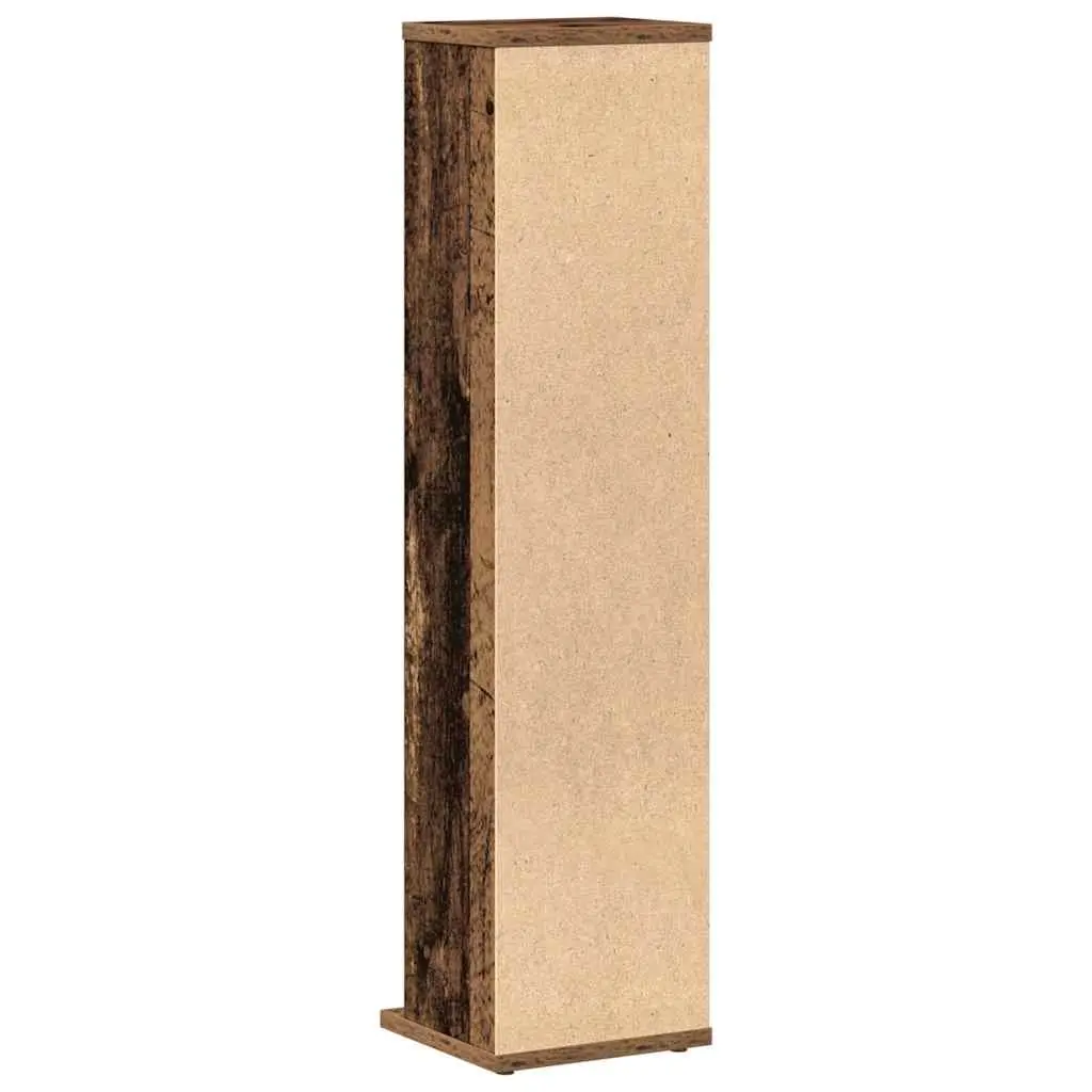 CD Cabinet DVD Storage Unit Old Wood Style 21x20x88 cm Media Storage Cabinet