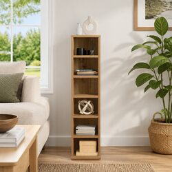 Artisan Oak CD DVD Storage Cabinet with Engineered Wood
