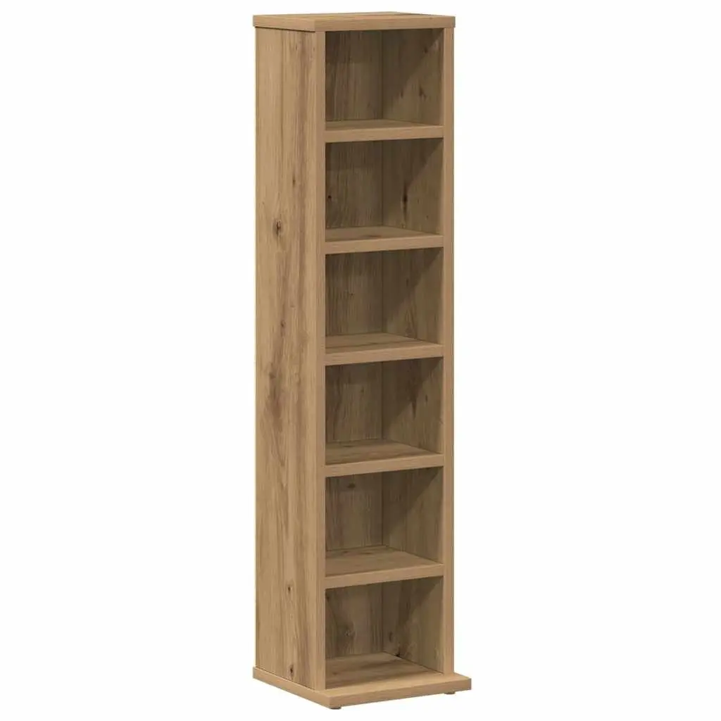 Artisan Oak CD DVD Storage Cabinet with Engineered Wood