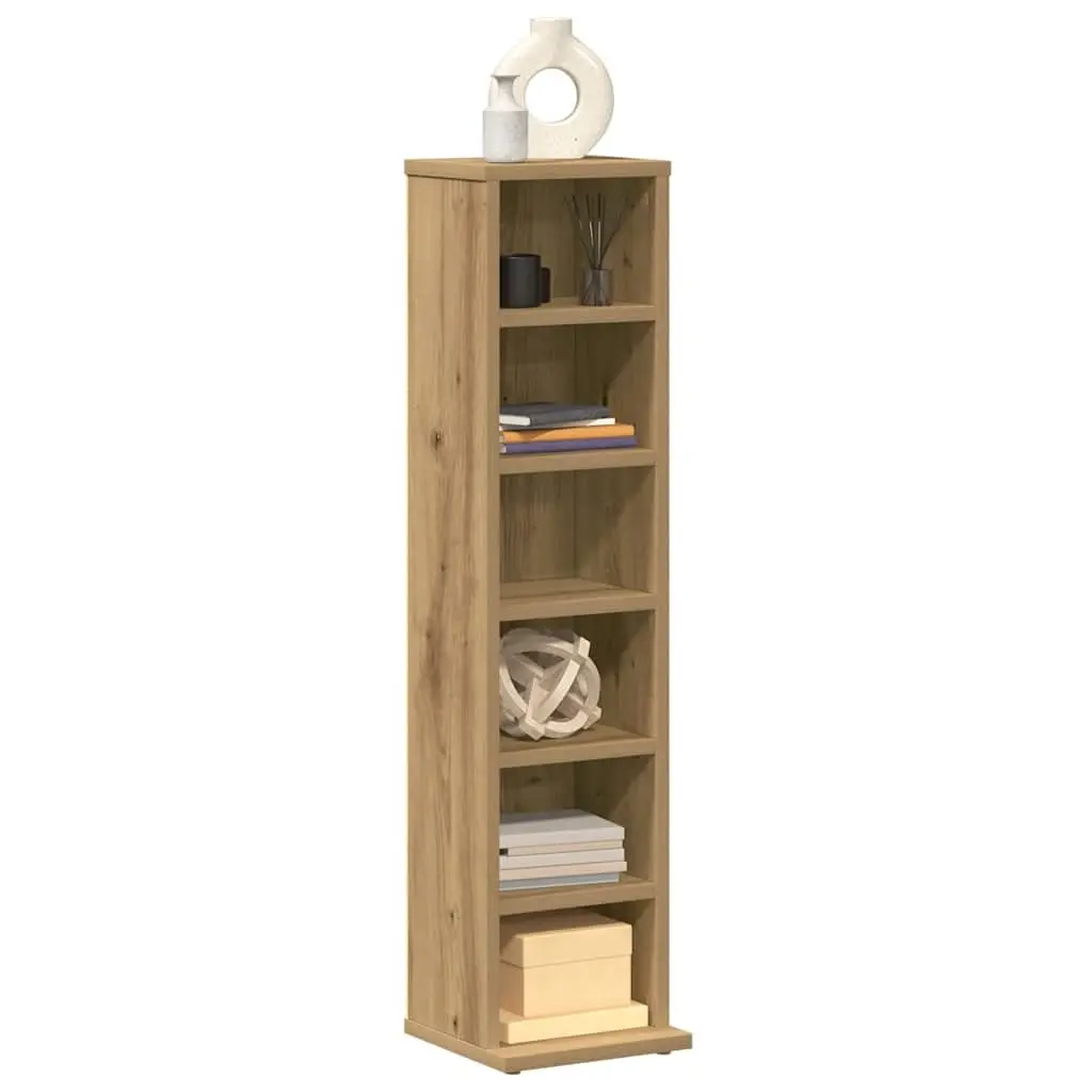 Artisan Oak CD DVD Storage Cabinet with Engineered Wood
