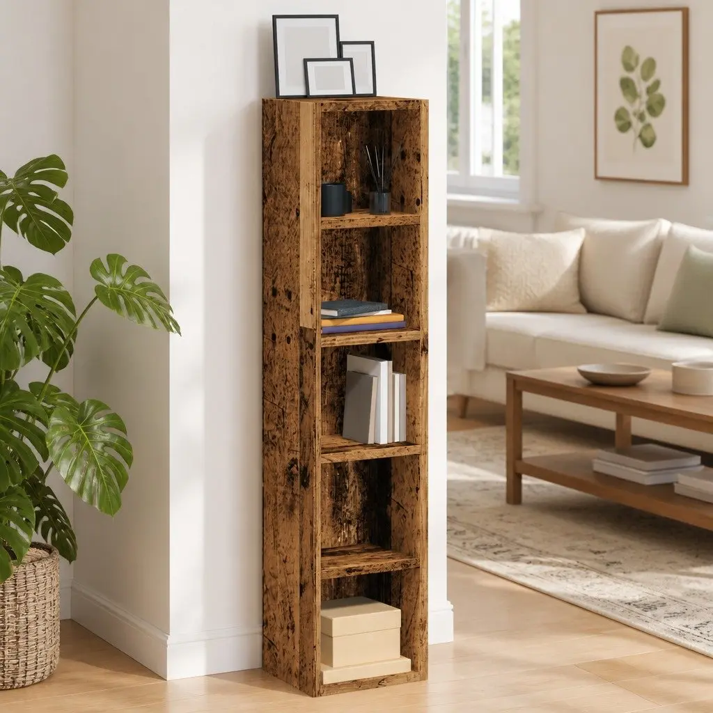Brown Engineered Wood CD Storage Cabinet Set