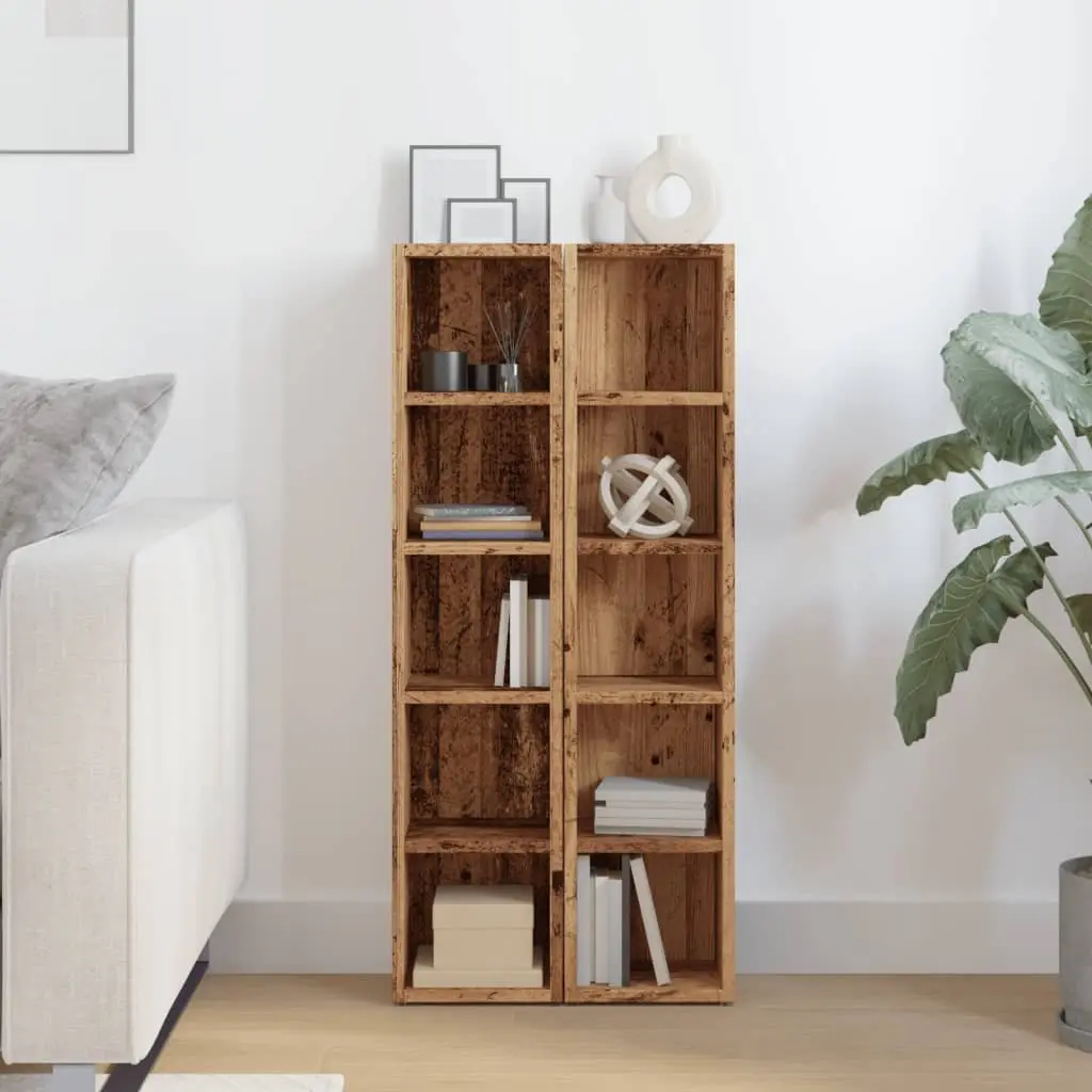 Brown Engineered Wood CD Storage Cabinet Set