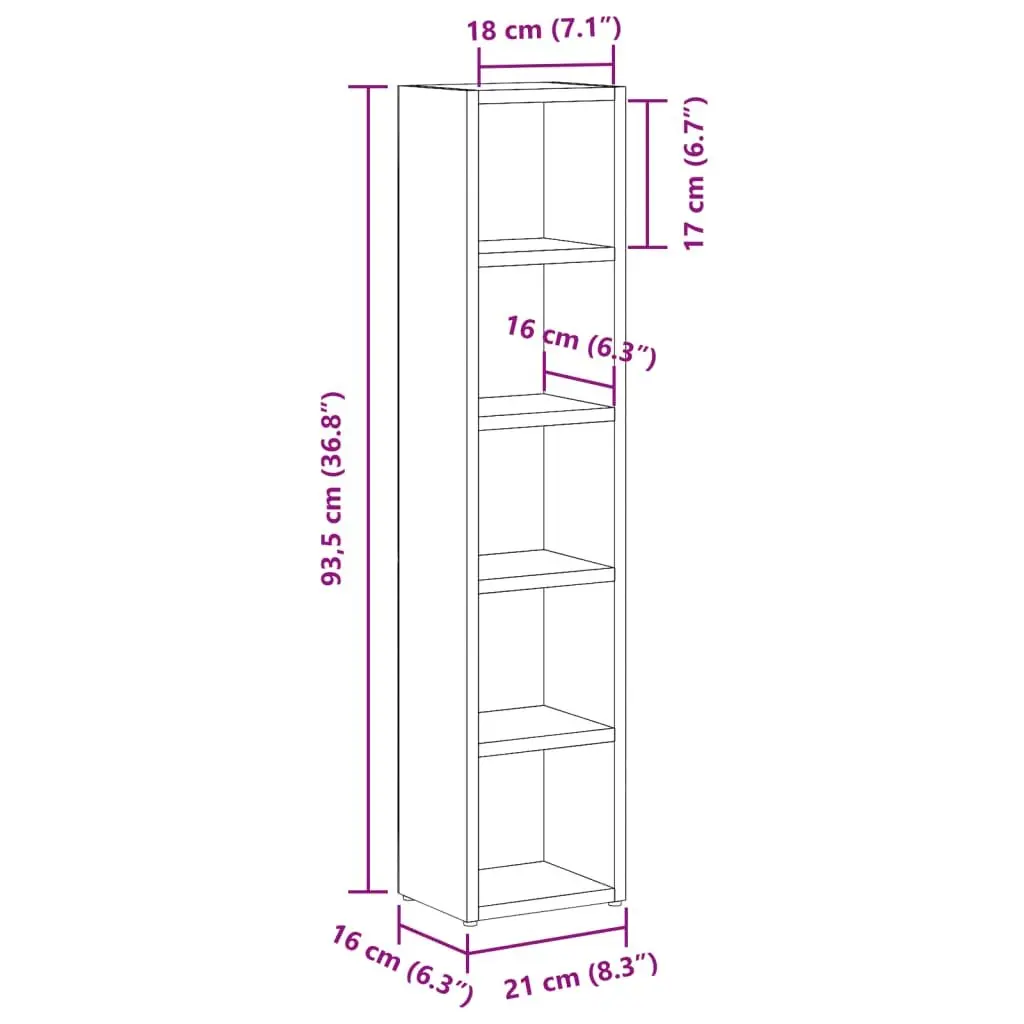 Brown Engineered Wood CD Storage Cabinet Set
