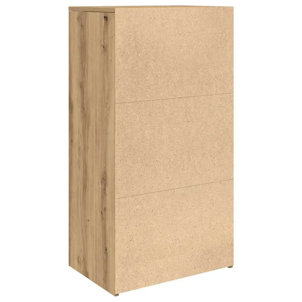 Brown Engineered Wood Sideboard with 6 Drawers
