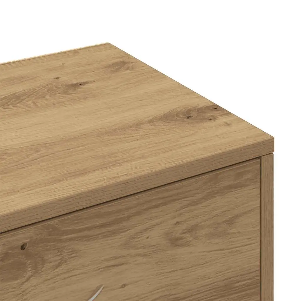 Brown Engineered Wood Sideboard with 6 Drawers
