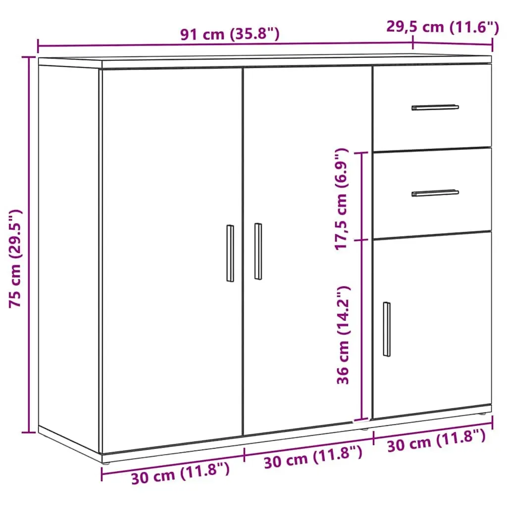 Brown Engineered Wood Sideboard with Ample Storage