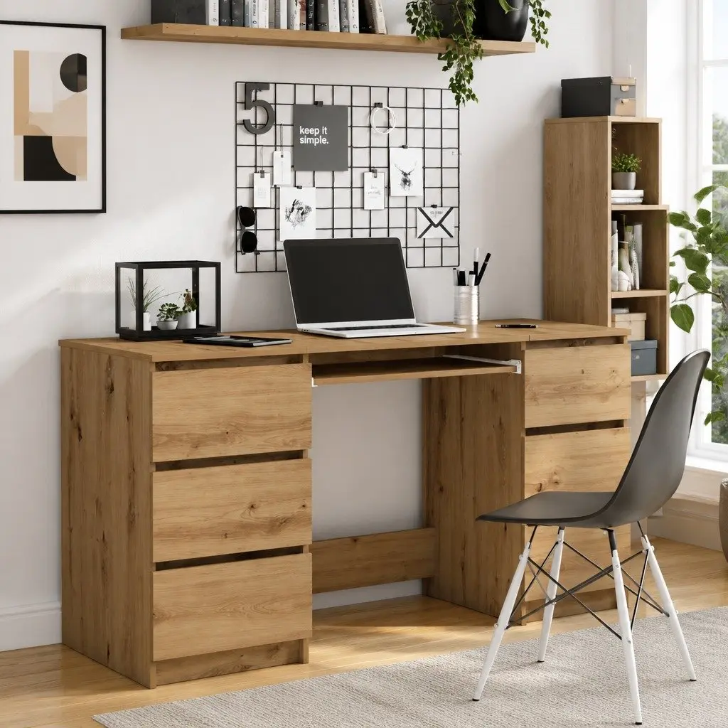Writing Desk Engineered Wood 140 x 50 x 77 cm Brown