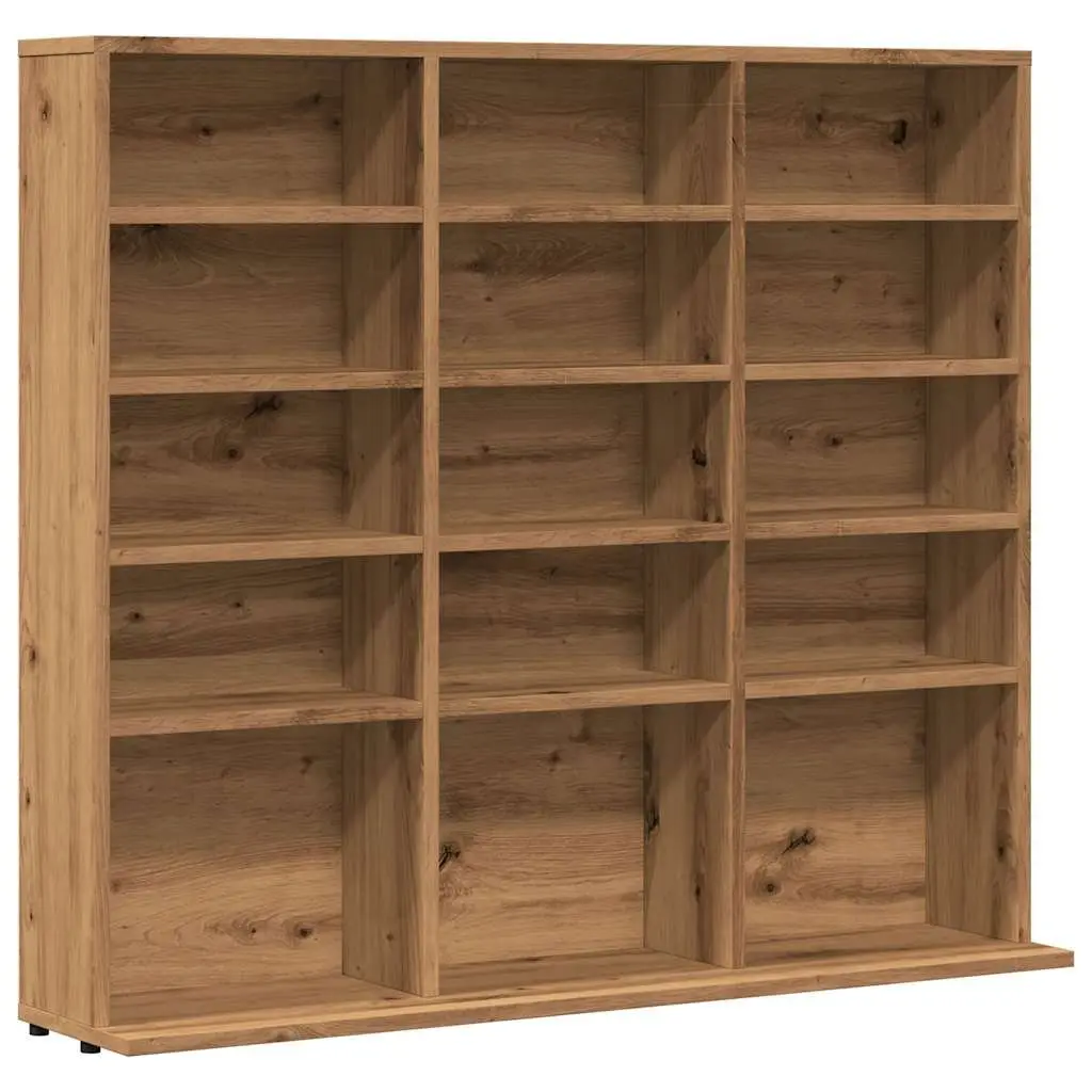Brown Engineered Wood CD Cabinet for Media