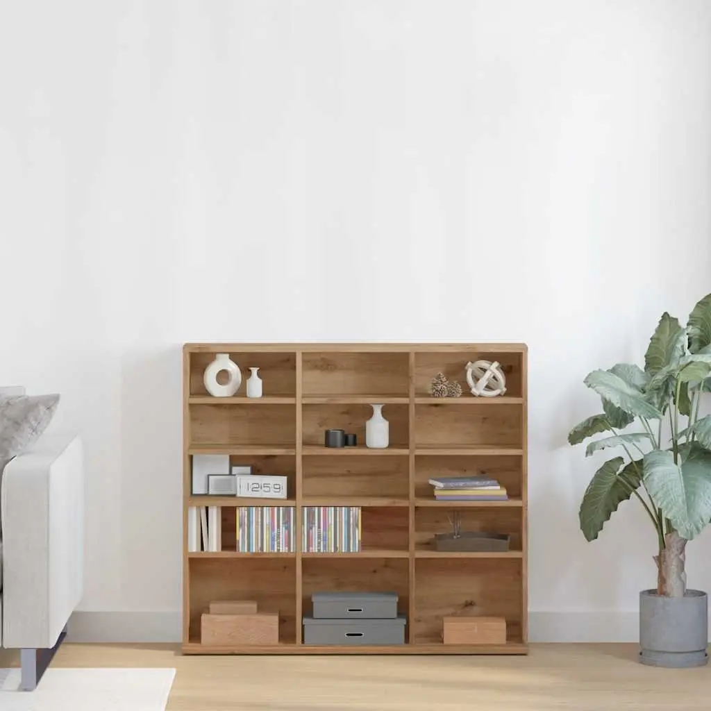 Brown Engineered Wood CD Cabinet for Media