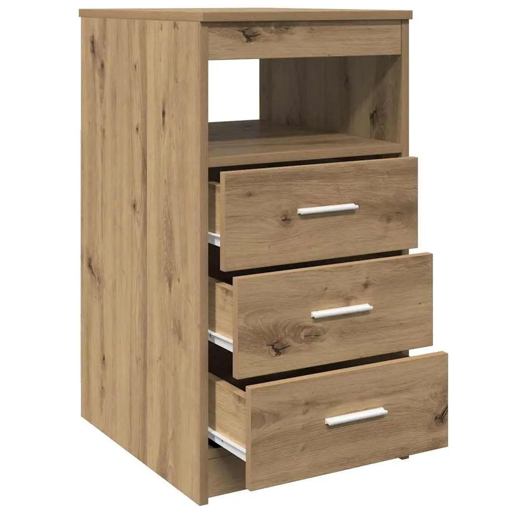 Engineered Wood Storage Cabinet Brown 40cm x 50cm x 76cm Durable Organiser with Drawer for Home Furniture