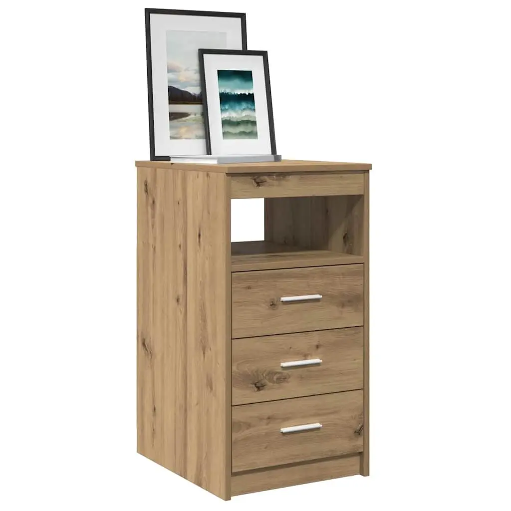 Engineered Wood Storage Cabinet Brown 40cm x 50cm x 76cm Durable Organiser with Drawer for Home Furniture