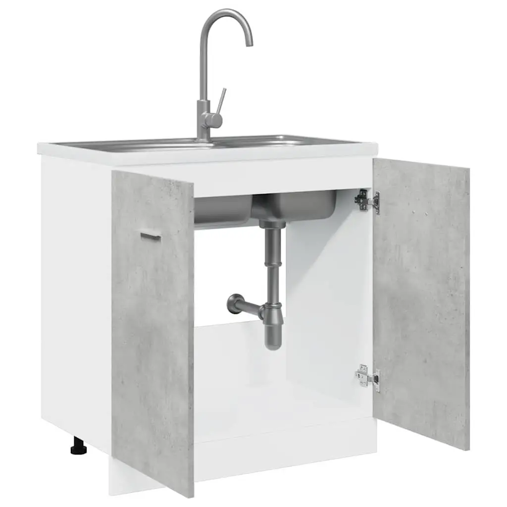 Grey Sink Base Cabinet with Two Doors
