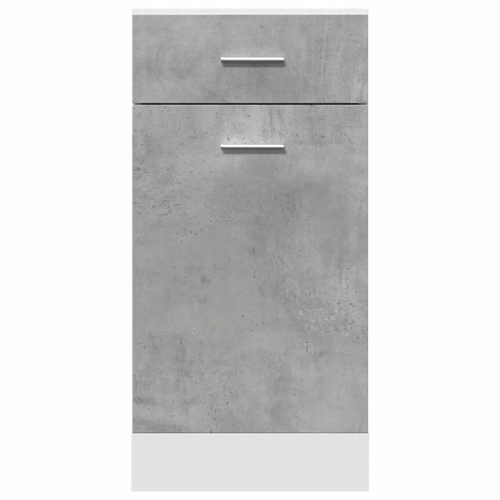 Grey Engineered Wood Kitchen Storage Cabinet with Drawer
