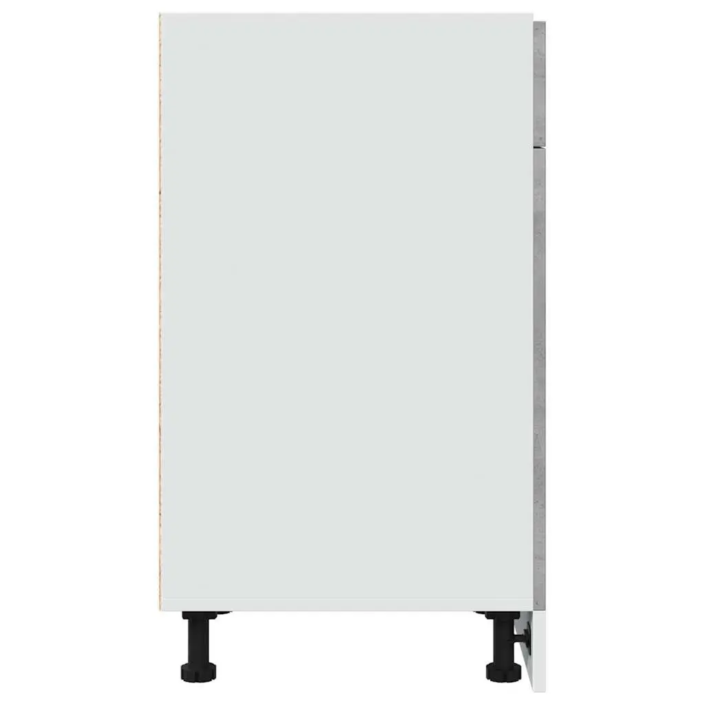 Grey Engineered Wood Kitchen Storage Cabinet with Drawer