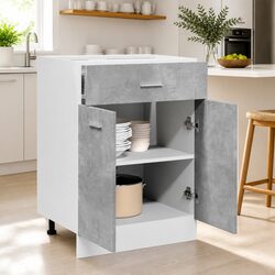 Stylish Grey Engineered Wood Drawer Bottom Cabinet for Kitchen