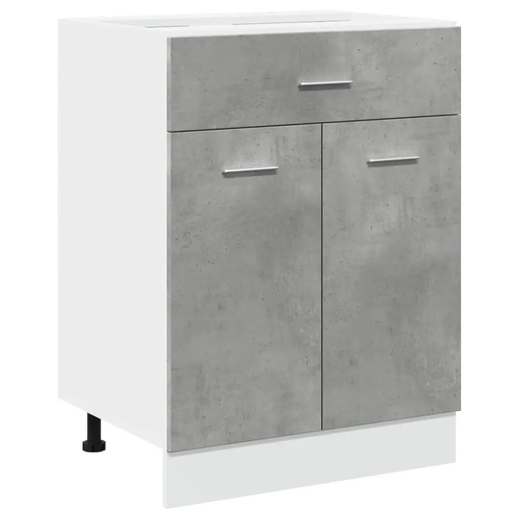 Grey Engineered Wood Drawer Bottom Cabinet for Kitchen