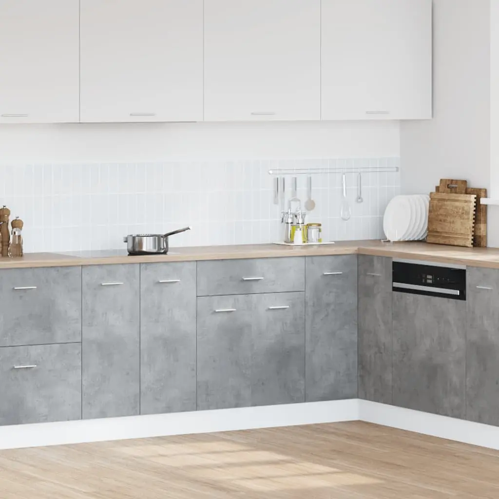 Grey Engineered Wood Drawer Bottom Cabinet for Kitchen