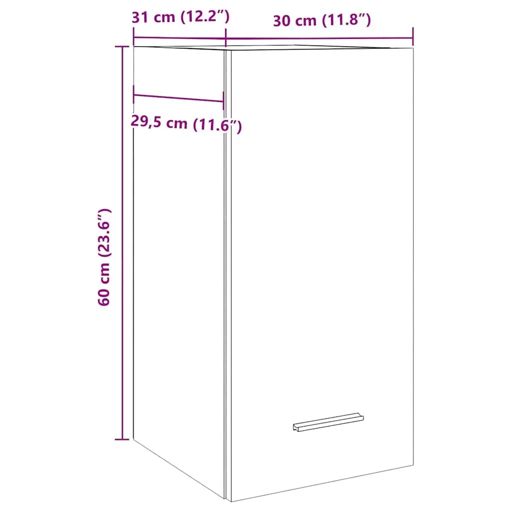 Grey Engineered Wood Wall-Mounted Cabinet for Kitchens