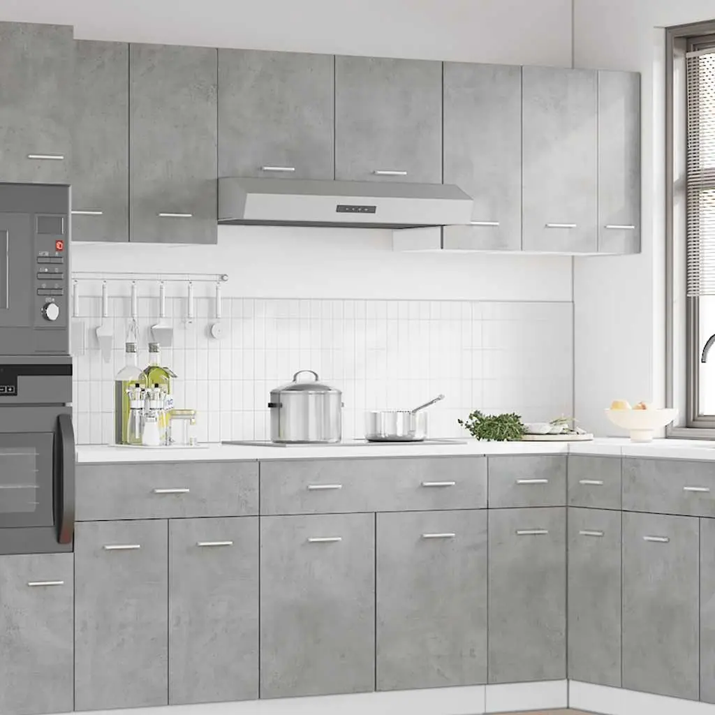 Grey Engineered Wood Wall-Mounted Cabinet for Kitchens