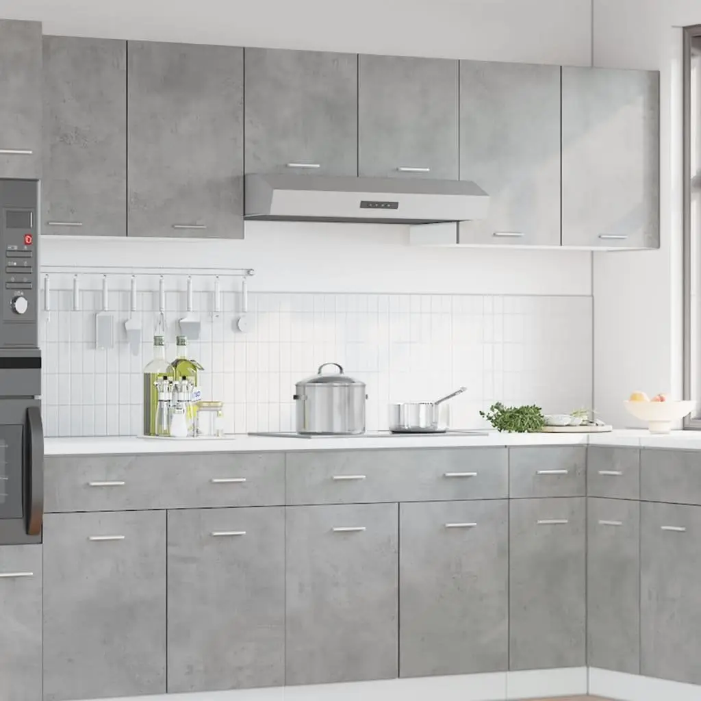 Wall-Mounted Grey Engineered Wood Kitchen Storage Cabinet 80x31x60cm