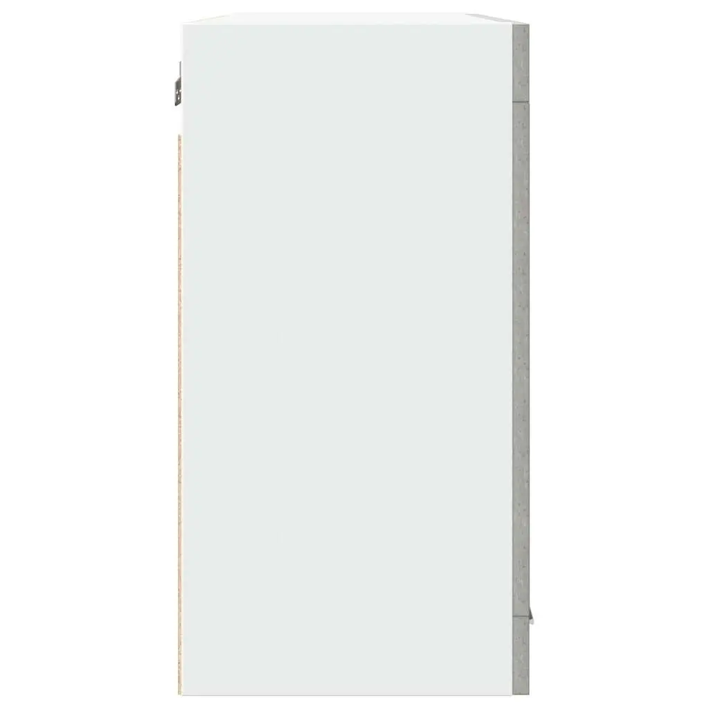 Wall-Mounted Glass Kitchen Cabinet in Grey