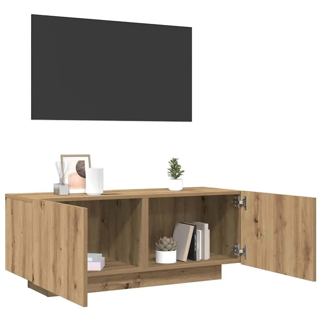 Brown Engineered Wood TV Cabinet with Storage