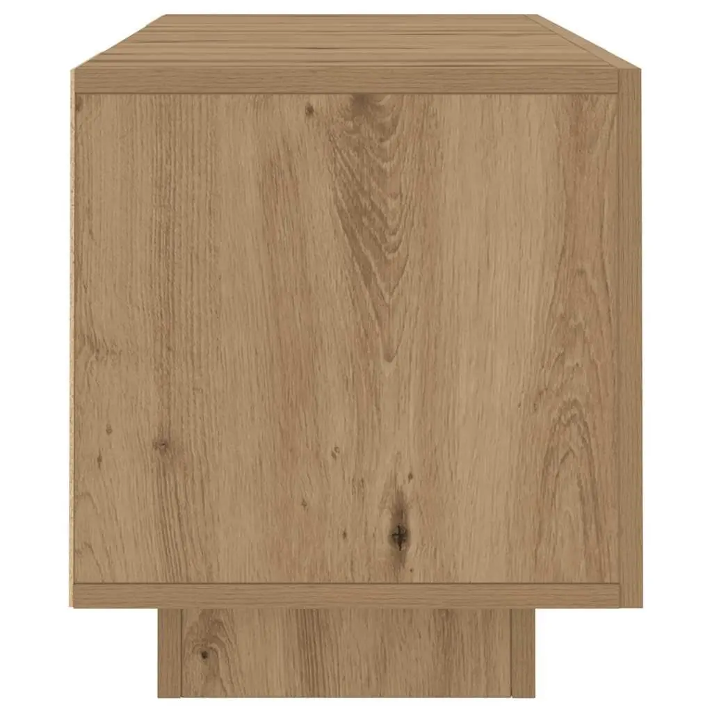 TV Cabinet Engineered Wood 160x35x40cm Brown RGB LED Lights Floating Stand Storage Unit