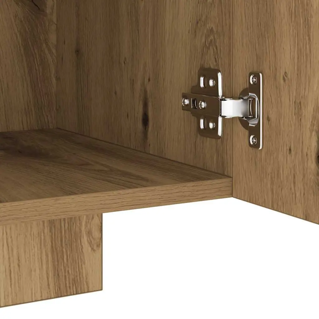 TV Cabinet Engineered Wood 160x35x40cm Brown RGB LED Lights Floating Stand Storage Unit