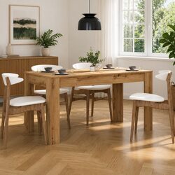 Sturdy Brown Engineered Wood Dining Table for Every Meal