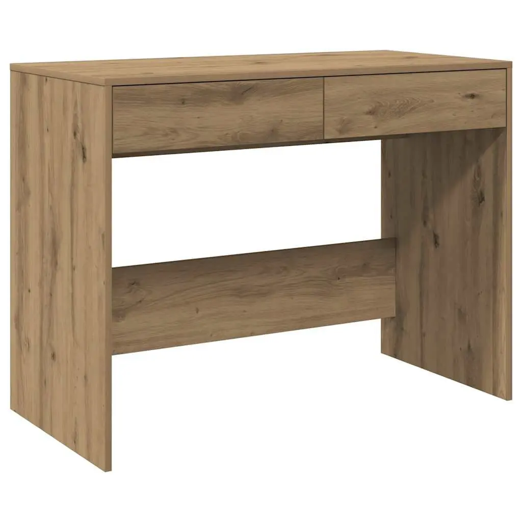 Engineered Wood Office Desk with 2 Drawers, Brown