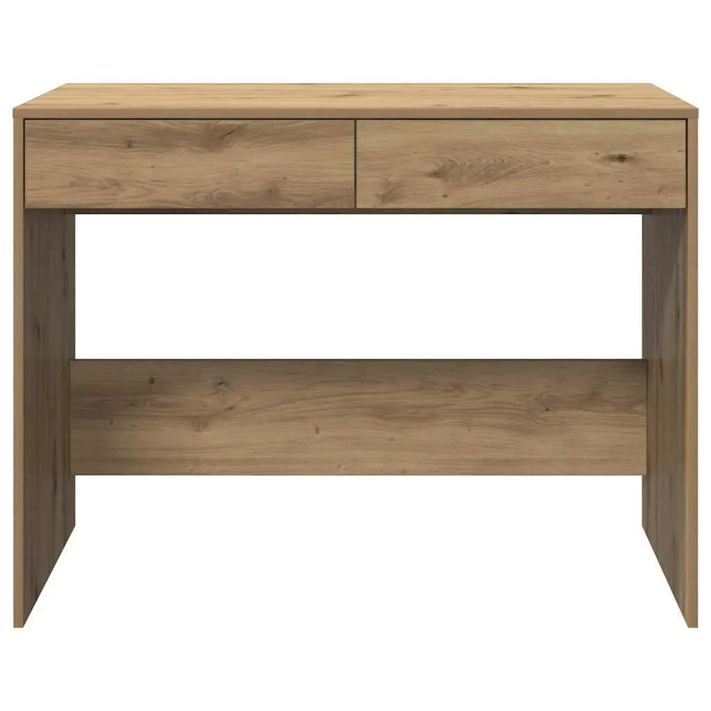 Engineered Wood Office Desk with 2 Drawers, Brown