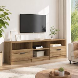 Engineered Wood Brown TV Cabinet for Living Room and Bedroom