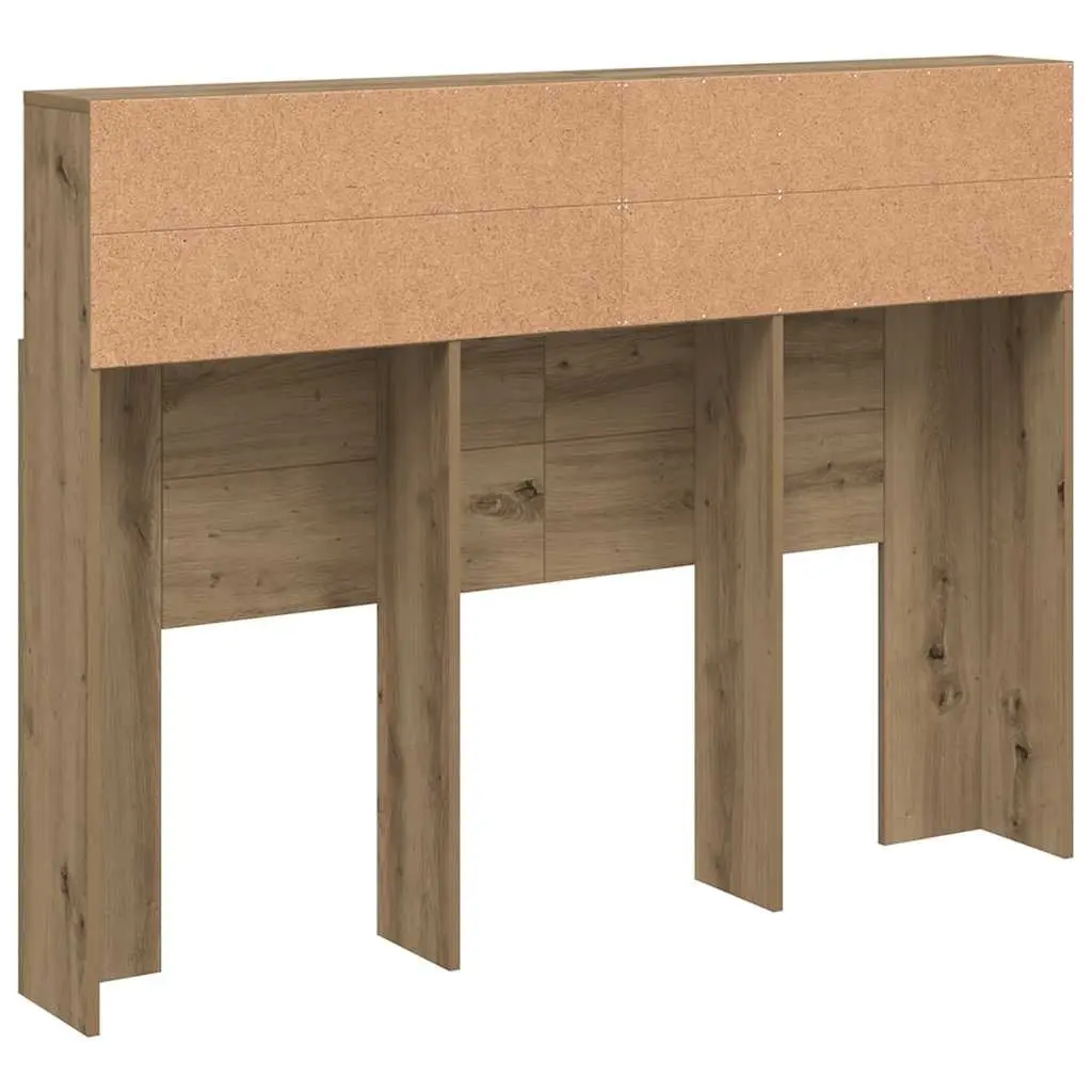 Brown Engineered Wood Wall-Mounted Headboard Cabinet