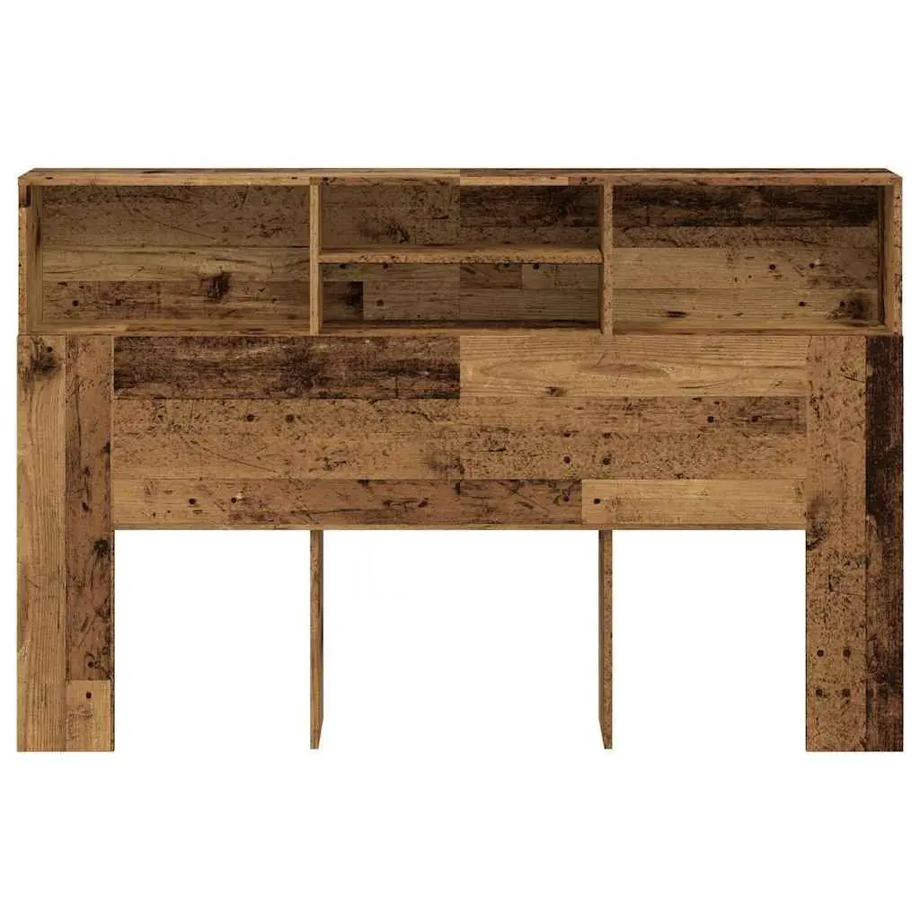 Brown Headboard Cabinet with Storage Compartments