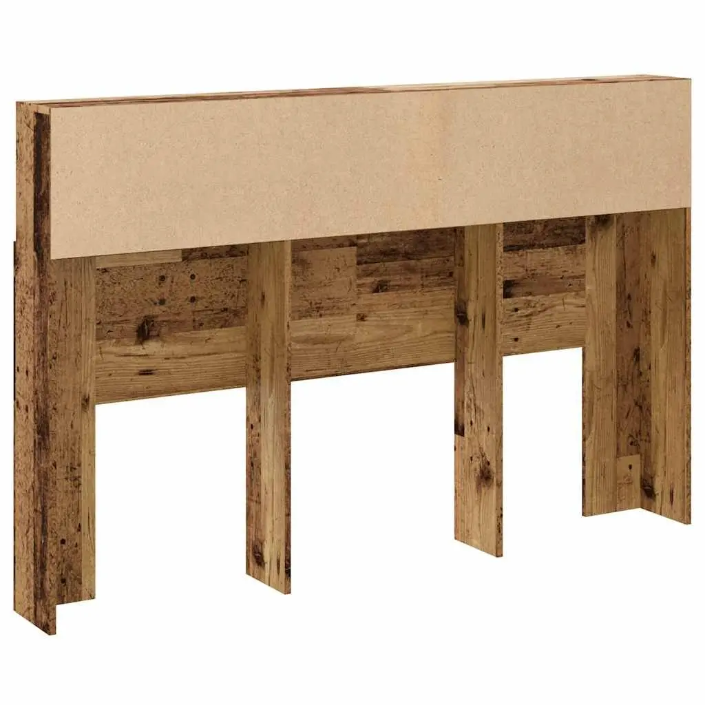 Brown Headboard Cabinet with Storage Compartments