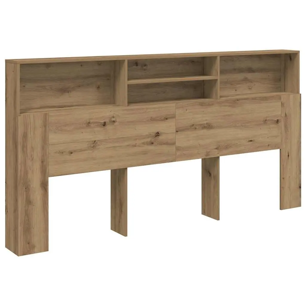 Brown Engineered Wood Headboard Cabinet for Bedroom Storage