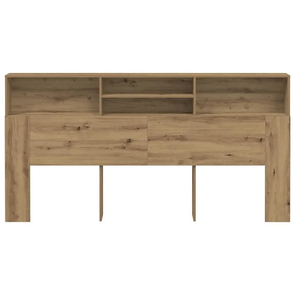 Brown Engineered Wood Headboard Cabinet for Bedroom Storage
