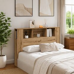 Durable Headboard Cabinet with Five Storage Compartments