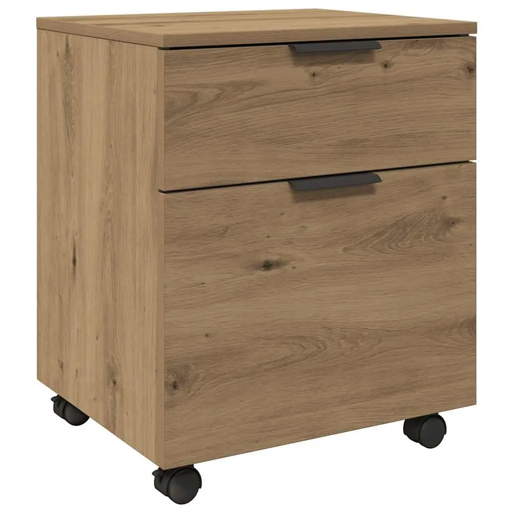 Brown Mobile File Cabinet with Swivel Wheels