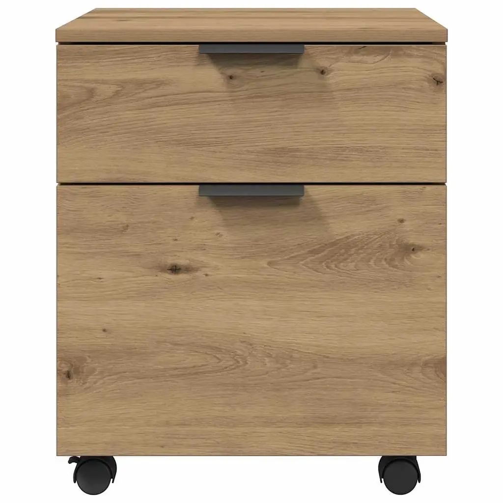 Brown Mobile File Cabinet with Swivel Wheels
