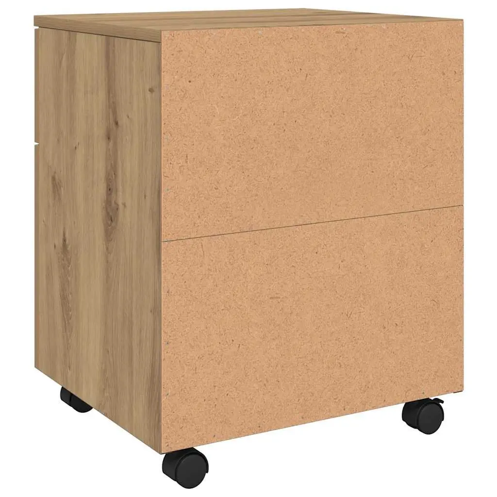Brown Mobile File Cabinet with Swivel Wheels